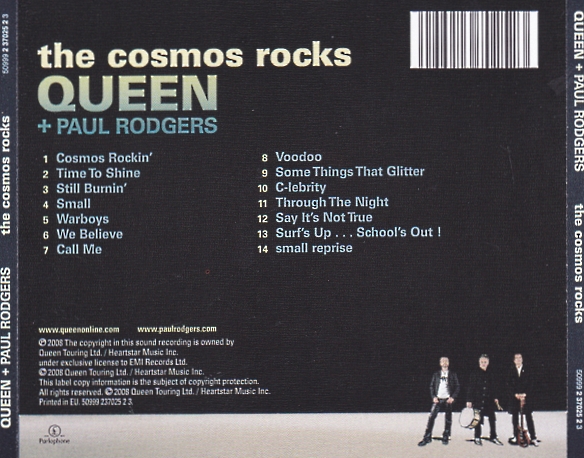 Queen And Paul Rodgers  The Cosmos Rocks : Back